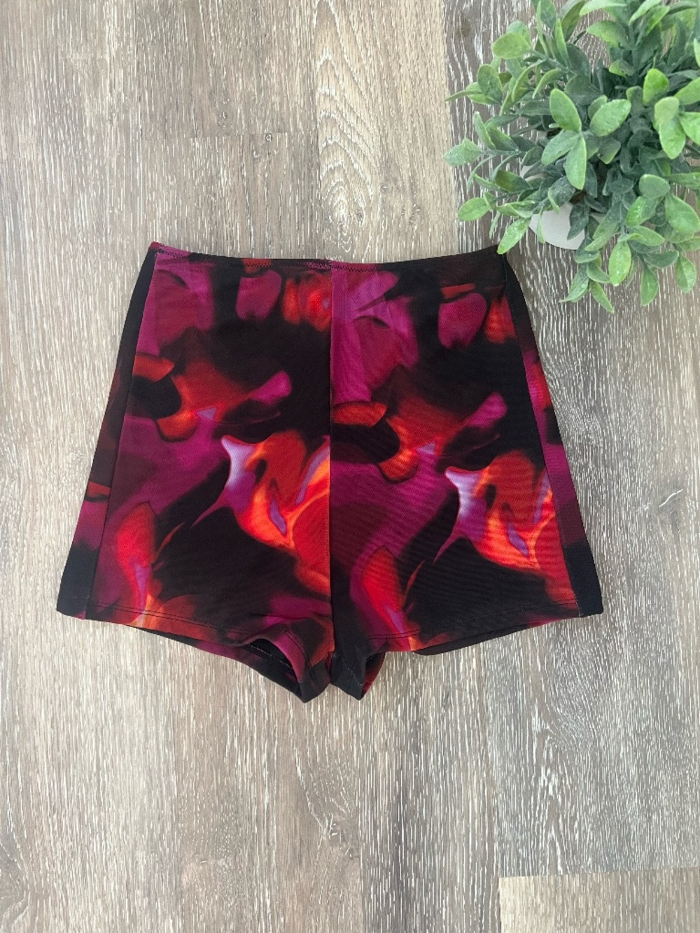 White Fox Multicolor Mesh High Rise Shorts Hot Pants Size XS